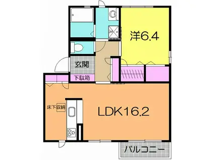 ディアコートNA(1LDK/1階)の間取り写真