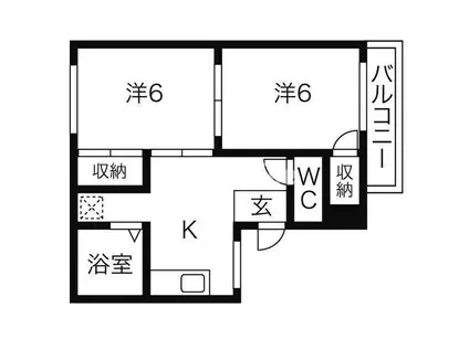エクセル千王II(2DK/2階)の間取り写真