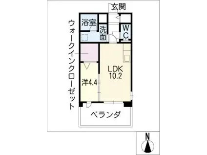 WAFFLE HILLS MIRA(1LDK/2階)の間取り写真