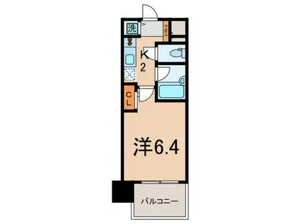 アーバイルスパシエ芝浦ベイサイド(1K/2階)の間取り写真