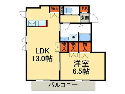 グランソレーユ(1LDK/3階)の間取り写真