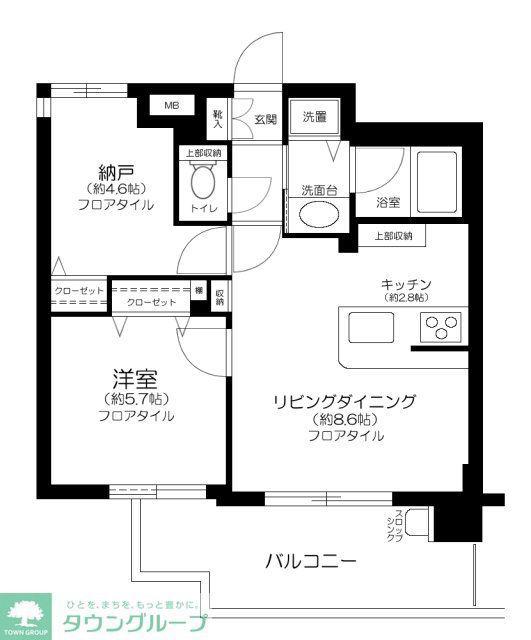 リブゼ横浜紅葉坂(1LDK/3階)の間取り写真