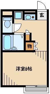 レオパレスオープリーコート(1K/1階)の間取り写真