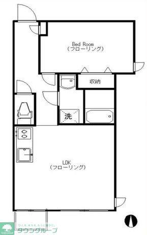 カーサ麻布ANNEX(1LDK/1階)の間取り写真