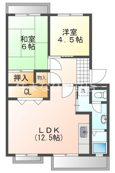 コーポ鳥山(2LDK/3階)の間取り写真