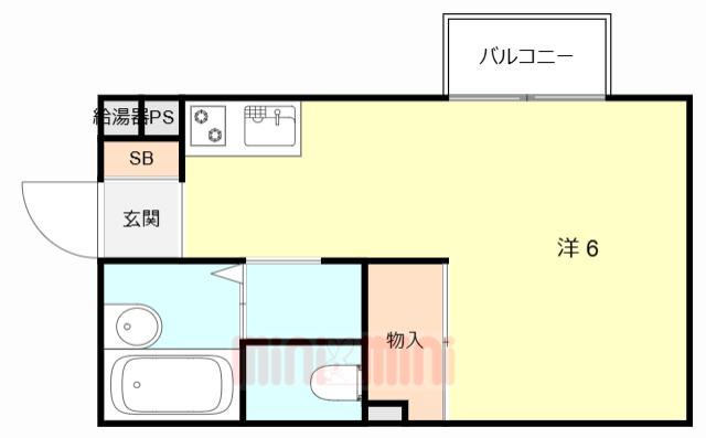 南塚口ハイツ(ワンルーム/2階)の間取り写真