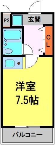 ピア40(1K/4階)の間取り写真