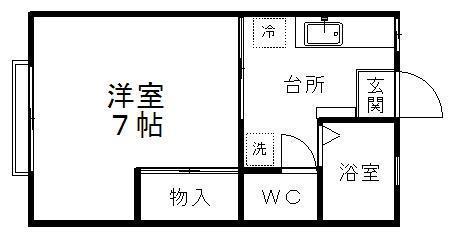 KSボヌール(1K/1階)の間取り写真