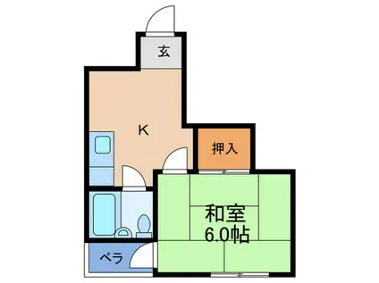 西天満ビューハイツ(1K/4階)の間取り写真