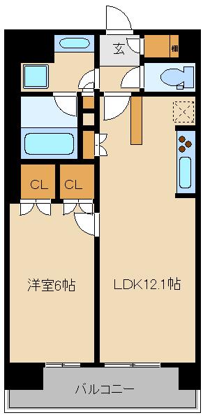 BLESS宮崎台(1LDK/7階)の間取り写真