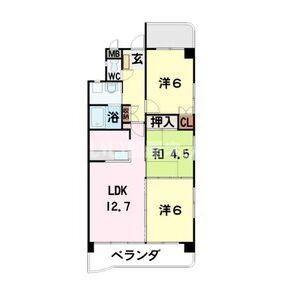 マンションリバーストーン(3LDK/2階)の間取り写真