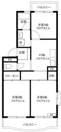 グリーンプラザ御園1号棟(3K/3階)の間取り写真