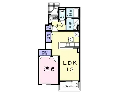 ボナールII(1LDK/1階)の間取り写真