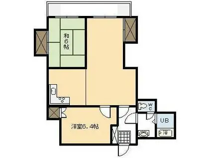 バンベールハウスA棟(2LDK/4階)の間取り写真