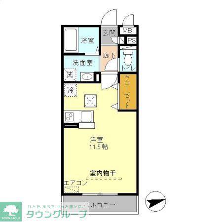 リヴィエール(ワンルーム/3階)の間取り写真