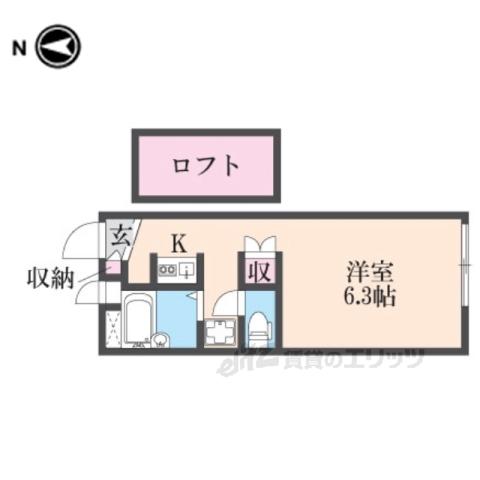レオパレス猪名川(1K/2階)の間取り写真