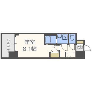 S-RESIDENCE阿波座ウエスト(1K/7階)の間取り写真