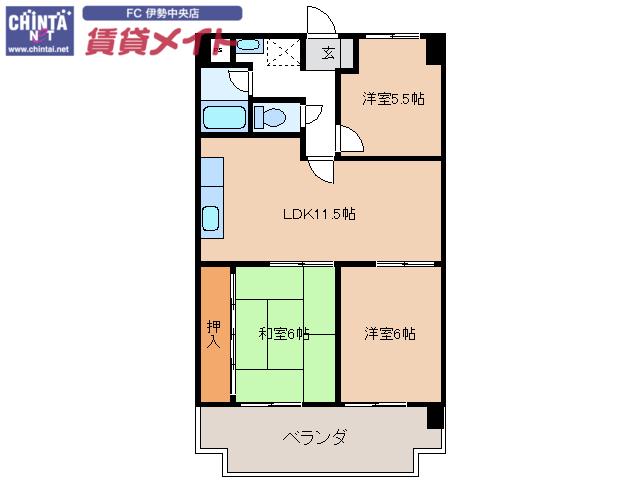ハムステッドコート(3LDK/4階)の間取り写真