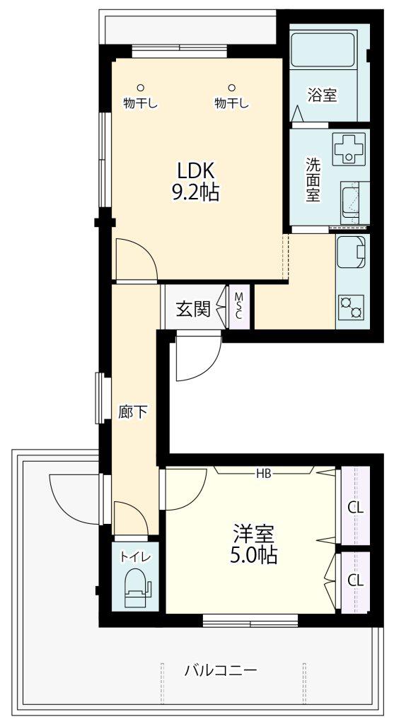 KOUGETSU(1DK/3階)の間取り写真