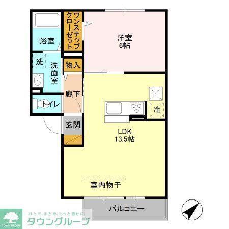 COMFORT(1LDK/1階)の間取り写真
