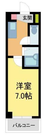 Hアーシュ(1K/1階)の間取り写真