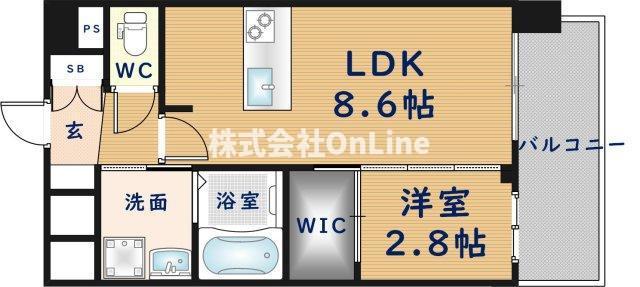 プレサンス東小橋エレディータ(1LDK/12階)の間取り写真