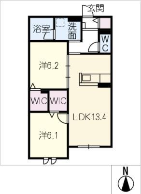 STELLA(2LDK/1階)の間取り写真