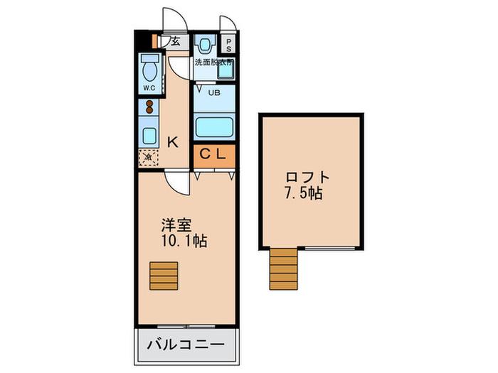 ラフィーネ塚本(1K/4階)の間取り写真