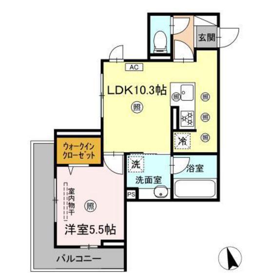 グランシャリオ(1LDK/2階)の間取り写真