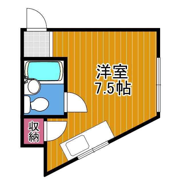 ファミリーハイツ(ワンルーム/4階)の間取り写真
