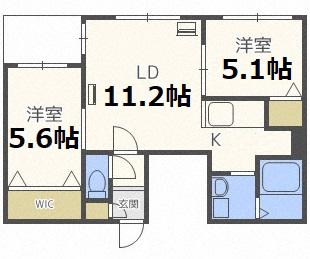 RTL NANGO (2LDK/3階)の間取り写真