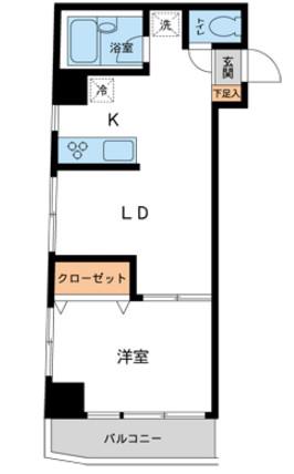 阪上ロイヤルハイツ第2(1LDK/5階)の間取り写真
