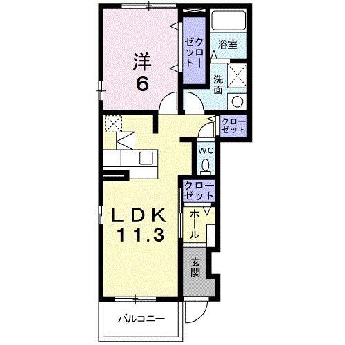 メゾンクレール I(1LDK/1階)の間取り写真