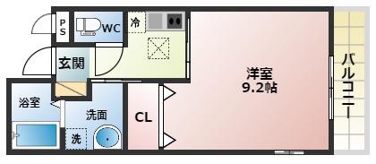 サンパティーク(1K/2階)の間取り写真