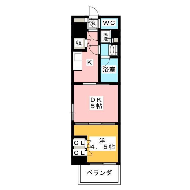 パークアクシス市谷左内町(1LDK/2階)の間取り写真