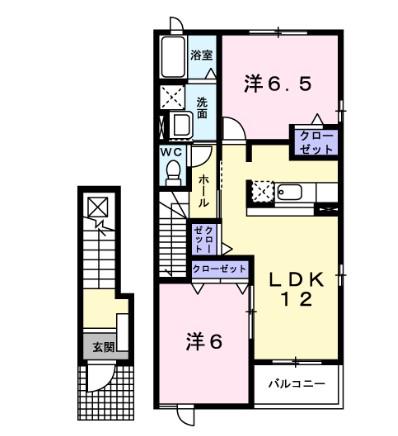 アドバンス栄(2LDK/2階)の間取り写真