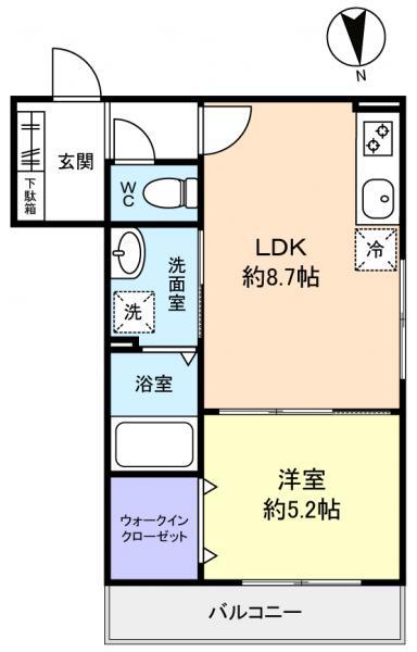 PLAISIR(1LDK/3階)の間取り写真