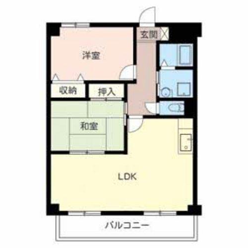 レジデンス笹原(2LDK/2階)の間取り写真