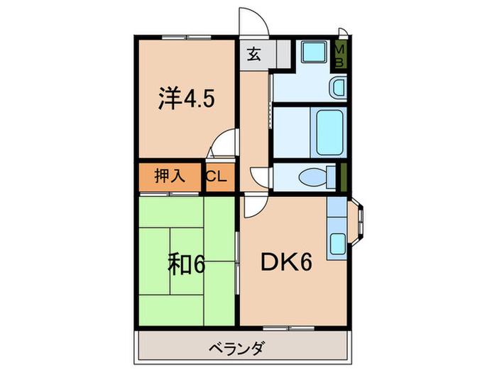 サンジュエール瑞穂(2DK/3階)の間取り写真