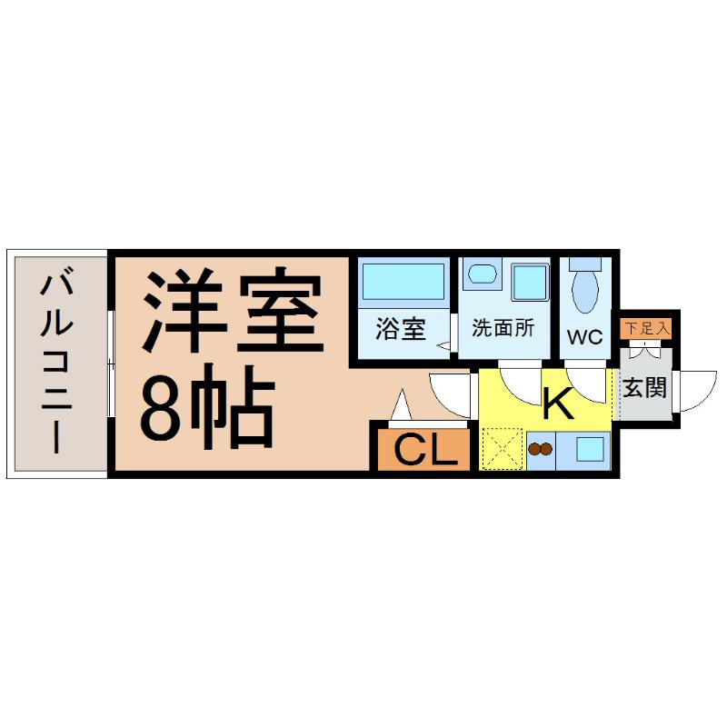 プレサンス栄モード(1K/13階)の間取り写真
