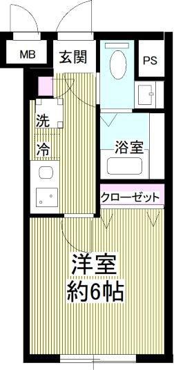 NOTICE椎名町(1K/2階)の間取り写真