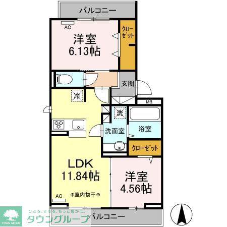 アルセード(2LDK/2階)の間取り写真