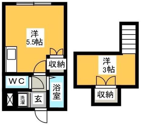 エクセルシャトーS(ワンルーム/2階)の間取り写真