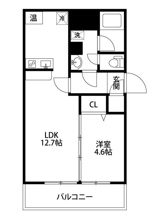 レガーロ旭町(1LDK/1階)の間取り写真