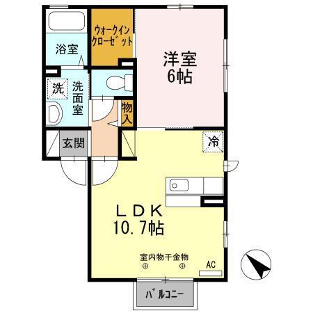 メゾンドフォレ(1LDK/1階)の間取り写真