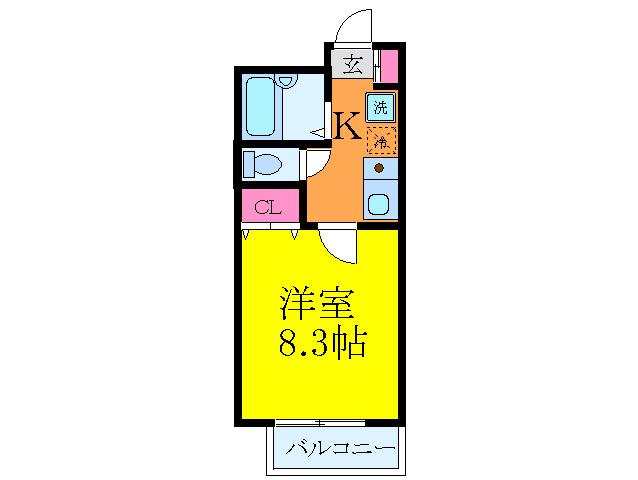 クレール浜町(1K/3階)の間取り写真