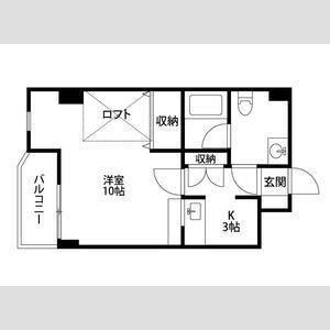パラドール恩地(1K/3階)の間取り写真