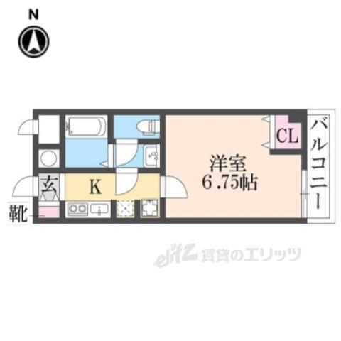 HIRO武庫之荘(1K/2階)の間取り写真
