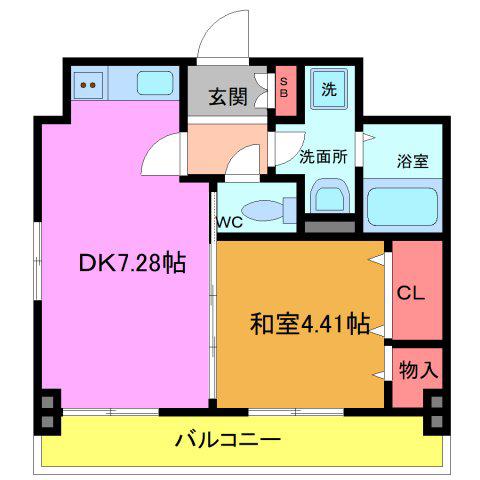 エムズ・ナセール(1DK/6階)の間取り写真
