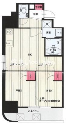 102 CLUB ORIENT(2DK/3階)の間取り写真